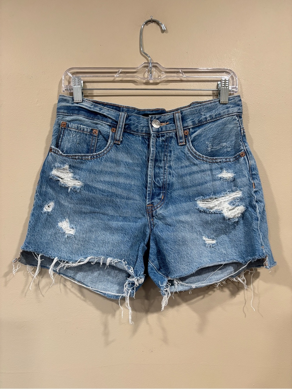 Aeropostale Women’s 90s High Rise Cut-Off Jean Shorts Distressed Size 6